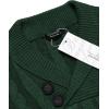 imageCOOFANDY Mens Shawl Collar Pullover Sweater Slim Fit Casual Button Cable Knit SweatersGreen