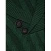 imageCOOFANDY Mens Shawl Collar Pullover Sweater Slim Fit Casual Button Cable Knit SweatersGreen