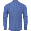 imageCOOFANDY Mens Shawl Collar Pullover Sweater Slim Fit Casual Button Cable Knit SweatersLight Blue