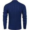 imageCOOFANDY Mens Shawl Collar Pullover Sweater Slim Fit Casual Button Cable Knit SweatersRoyal Blue