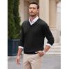 imageCOOFANDY Mens V Neck Dress Sweater Knit Long Sleeve Slim Fit Sweaters Fashion Pullover SweaterBlack