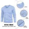 imageCOOFANDY Mens V Neck Dress Sweater Knit Long Sleeve Slim Fit Sweaters Fashion Pullover SweaterBlue