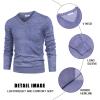 imageCOOFANDY Mens V Neck Dress Sweater Knit Long Sleeve Slim Fit Sweaters Fashion Pullover SweaterBlue and White