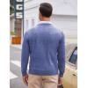 imageCOOFANDY Mens V Neck Dress Sweater Knit Long Sleeve Slim Fit Sweaters Fashion Pullover SweaterBlue and White