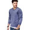 imageCOOFANDY Mens V Neck Dress Sweater Knit Long Sleeve Slim Fit Sweaters Fashion Pullover SweaterBlue and White