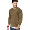 imageCOOFANDY Mens V Neck Dress Sweater Knit Long Sleeve Slim Fit Sweaters Fashion Pullover SweaterBrown