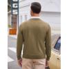 imageCOOFANDY Mens V Neck Dress Sweater Knit Long Sleeve Slim Fit Sweaters Fashion Pullover SweaterBrown
