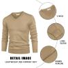 imageCOOFANDY Mens V Neck Dress Sweater Knit Long Sleeve Slim Fit Sweaters Fashion Pullover SweaterCreamcolored