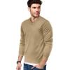 imageCOOFANDY Mens V Neck Dress Sweater Knit Long Sleeve Slim Fit Sweaters Fashion Pullover SweaterCreamcolored