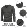 imageCOOFANDY Mens V Neck Dress Sweater Knit Long Sleeve Slim Fit Sweaters Fashion Pullover SweaterDark Gray