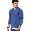 imageCOOFANDY Mens V Neck Dress Sweater Knit Long Sleeve Slim Fit Sweaters Fashion Pullover SweaterDenim Blue