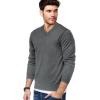 imageCOOFANDY Mens V Neck Dress Sweater Knit Long Sleeve Slim Fit Sweaters Fashion Pullover SweaterGrey