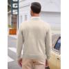 imageCOOFANDY Mens V Neck Dress Sweater Knit Long Sleeve Slim Fit Sweaters Fashion Pullover SweaterKhaki