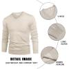 imageCOOFANDY Mens V Neck Dress Sweater Knit Long Sleeve Slim Fit Sweaters Fashion Pullover SweaterKhaki