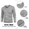 imageCOOFANDY Mens V Neck Dress Sweater Knit Long Sleeve Slim Fit Sweaters Fashion Pullover SweaterLight Grey
