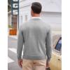 imageCOOFANDY Mens V Neck Dress Sweater Knit Long Sleeve Slim Fit Sweaters Fashion Pullover SweaterLight Grey