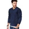 imageCOOFANDY Mens V Neck Dress Sweater Knit Long Sleeve Slim Fit Sweaters Fashion Pullover SweaterNavy Blue