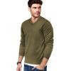 imageCOOFANDY Mens V Neck Dress Sweater Knit Long Sleeve Slim Fit Sweaters Fashion Pullover SweaterNew Green