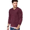 imageCOOFANDY Mens V Neck Dress Sweater Knit Long Sleeve Slim Fit Sweaters Fashion Pullover SweaterPurplish Red