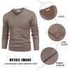 imageCOOFANDY Mens V Neck Dress Sweater Knit Long Sleeve Slim Fit Sweaters Fashion Pullover SweaterWhitebrown