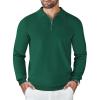 imageCOOFANDY Mens Knit Polo Sweater Casual Long Sleeve Quarter Zip Polo Sweater Classic Golf ShirtsDark Green