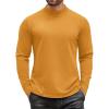 imageCOOFANDY Mens Mock Turtleneck Long Sleeve T Shirts Basic Casual Knitted Half Neck Thermal Lightweight Pullover SweaterYellow