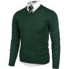 imageCOOFANDY Mens V Neck Dress Sweater Knit Long Sleeve Slim Fit Sweaters Fashion Pullover SweaterGreen