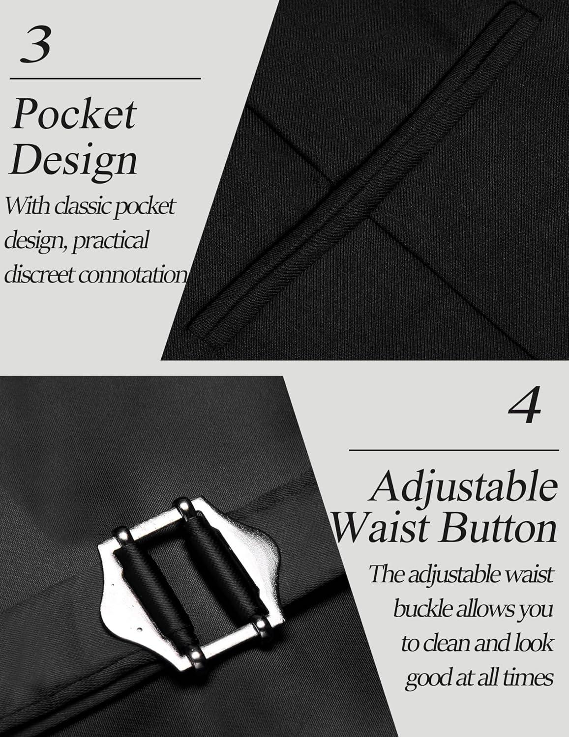 imageCOOFANDY Mens Suit Vest Slim Fit Business Formal Waistcoat Casual Dress VestAblack