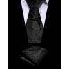 imageCOOFANDY Mens Christmas Vest Tie Set 3PC Paisley Jacquard Waistcoat and Necktie Pocket Square for Holiday Party WeddingBlack