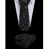 imageCOOFANDY Mens Christmas Vest Tie Set 3PC Paisley Jacquard Waistcoat and Necktie Pocket Square for Holiday Party WeddingBlack Filigree