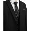 imageCOOFANDY Mens Christmas Vest Tie Set 3PC Paisley Jacquard Waistcoat and Necktie Pocket Square for Holiday Party WeddingBlack Filigree
