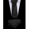 imageCOOFANDY Mens Christmas Vest Tie Set 3PC Paisley Jacquard Waistcoat and Necktie Pocket Square for Holiday Party WeddingBlack Paisley