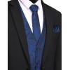 imageCOOFANDY Mens Christmas Vest Tie Set 3PC Paisley Jacquard Waistcoat and Necktie Pocket Square for Holiday Party WeddingBlue