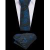 imageCOOFANDY Mens Christmas Vest Tie Set 3PC Paisley Jacquard Waistcoat and Necktie Pocket Square for Holiday Party WeddingBlue Paisley