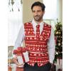 imageCOOFANDY Mens Christmas Vest Tie Set 3PC Paisley Jacquard Waistcoat and Necktie Pocket Square for Holiday Party WeddingChristmas Reindeer Snowflake