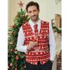 imageCOOFANDY Mens Christmas Vest Tie Set 3PC Paisley Jacquard Waistcoat and Necktie Pocket Square for Holiday Party WeddingChristmas Reindeer Snowflake