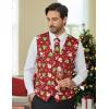 imageCOOFANDY Mens Christmas Vest Tie Set 3PC Paisley Jacquard Waistcoat and Necktie Pocket Square for Holiday Party WeddingChristmas Tree