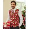 imageCOOFANDY Mens Christmas Vest Tie Set 3PC Paisley Jacquard Waistcoat and Necktie Pocket Square for Holiday Party WeddingChristmas Tree