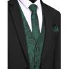 imageCOOFANDY Mens Christmas Vest Tie Set 3PC Paisley Jacquard Waistcoat and Necktie Pocket Square for Holiday Party WeddingDark Green