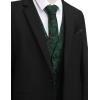imageCOOFANDY Mens Christmas Vest Tie Set 3PC Paisley Jacquard Waistcoat and Necktie Pocket Square for Holiday Party WeddingGreen Paisley