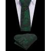 imageCOOFANDY Mens Christmas Vest Tie Set 3PC Paisley Jacquard Waistcoat and Necktie Pocket Square for Holiday Party WeddingGreen Paisley