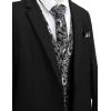 imageCOOFANDY Mens Christmas Vest Tie Set 3PC Paisley Jacquard Waistcoat and Necktie Pocket Square for Holiday Party WeddingLight Silver