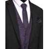 imageCOOFANDY Mens Christmas Vest Tie Set 3PC Paisley Jacquard Waistcoat and Necktie Pocket Square for Holiday Party WeddingPurple