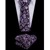 imageCOOFANDY Mens Christmas Vest Tie Set 3PC Paisley Jacquard Waistcoat and Necktie Pocket Square for Holiday Party WeddingPurple Filigree