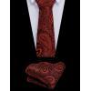 imageCOOFANDY Mens Christmas Vest Tie Set 3PC Paisley Jacquard Waistcoat and Necktie Pocket Square for Holiday Party WeddingRed Paisley