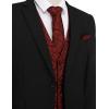 imageCOOFANDY Mens Christmas Vest Tie Set 3PC Paisley Jacquard Waistcoat and Necktie Pocket Square for Holiday Party WeddingRed Paisley