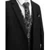 imageCOOFANDY Mens Christmas Vest Tie Set 3PC Paisley Jacquard Waistcoat and Necktie Pocket Square for Holiday Party WeddingSilver