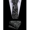 imageCOOFANDY Mens Christmas Vest Tie Set 3PC Paisley Jacquard Waistcoat and Necktie Pocket Square for Holiday Party WeddingSilver