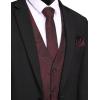 imageCOOFANDY Mens Christmas Vest Tie Set 3PC Paisley Jacquard Waistcoat and Necktie Pocket Square for Holiday Party WeddingWine Red