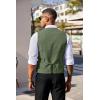 imageCOOFANDY Mens Double Breasted Suit Vest Lightweight Waistcoat Slim Fit Dress VestArmy Green